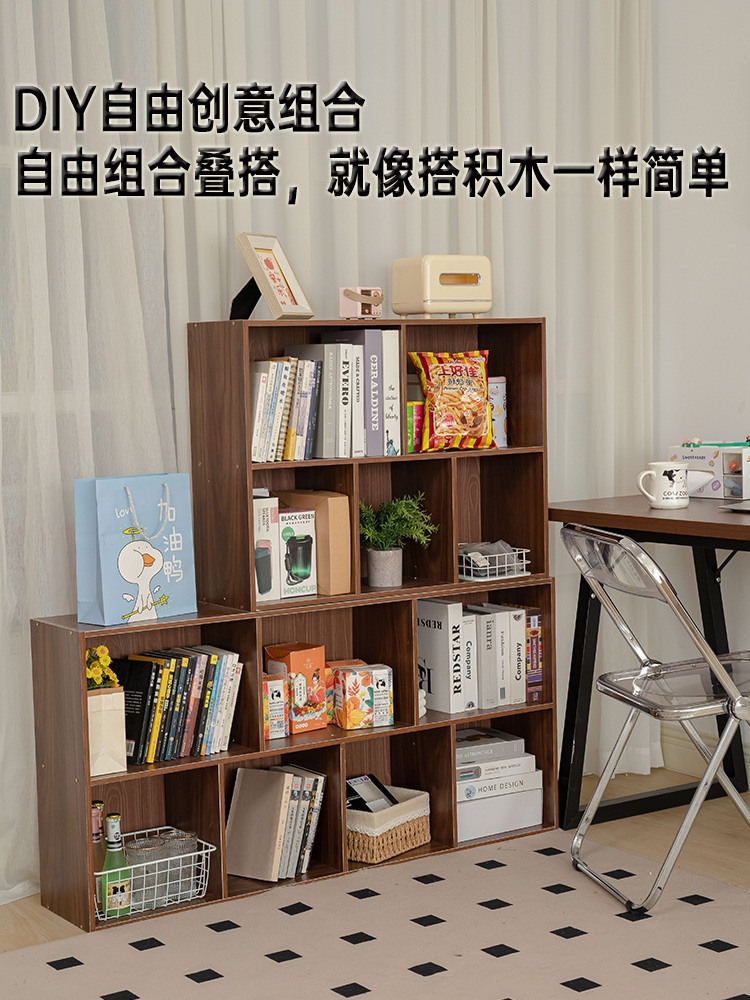 우드 수납선반 책꽂이 틈새 북유럽 책상용 미니 주방 확장형 선반 책장 수납 - 상세 이미지 5