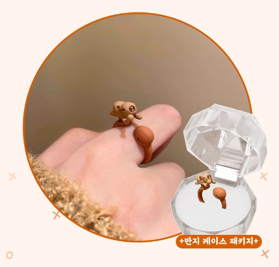 카피바라 목탁 반지 심신안정 불교반지 우정링 심신안정 친구 쓸데없는 웃긴 선물 mz 감성 - 상세 이미지 4
