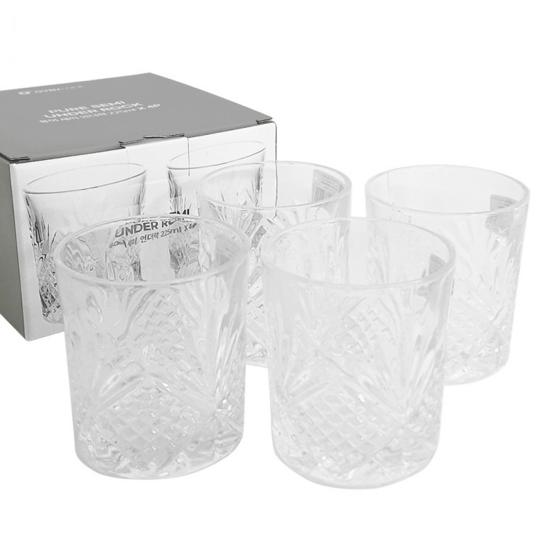 225ml 유리잔세트 언더락4p - 상품 이미지