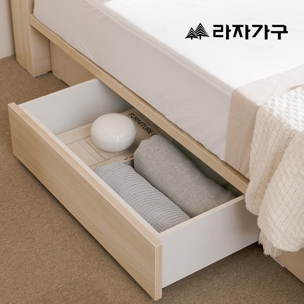 라자가구 레아 LED 평상형 수납 서랍 호텔 신혼 부부 침대 프레임 라지킹 LK USB포트