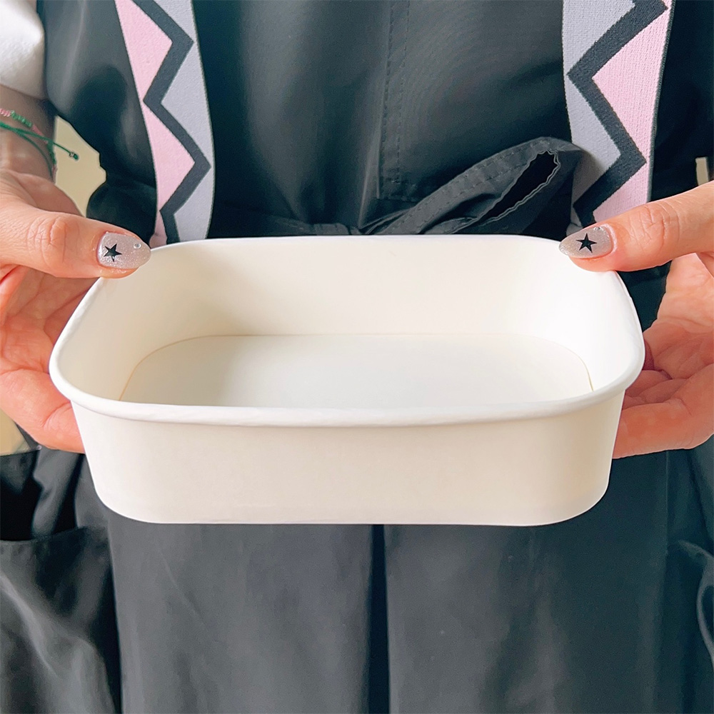 화이트 샌드위치 샐러드 포장 용기 50개 일회용 떡 김밥 직사각500 도시락 - 상세 이미지 2