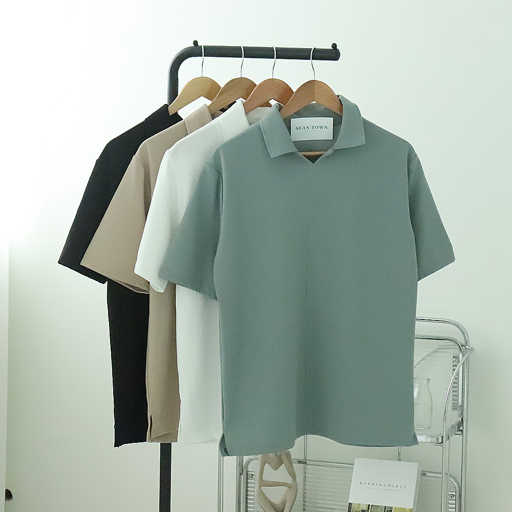 1+1 남자반팔티 구김없는 남성 카라티 헨리넥 반팔