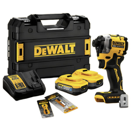 디월트 20V 5ah 충전 임팩 드라이버 숏헤드 무선 DCF850H2A 비트 포함 파워스택