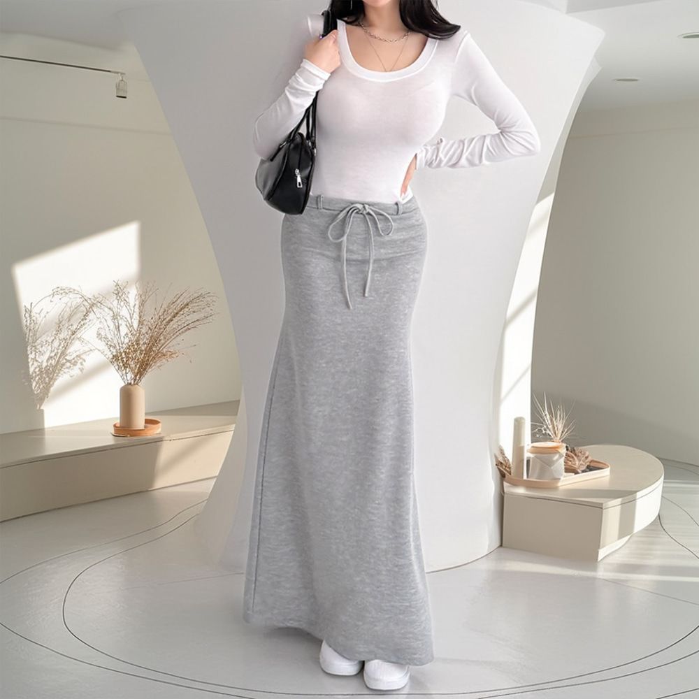 링블지 골반 A라인 롱스커트 AB0262 - 메인 이미지