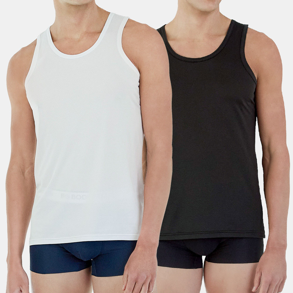 보디가드 남자 런닝 에어 라이트 쿨메쉬 나시 4매 혼합 세트(화이트/블랙)