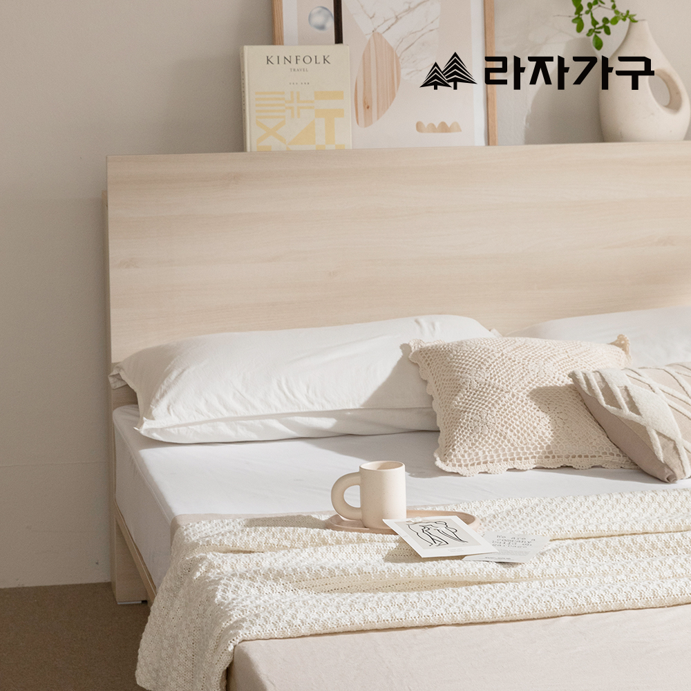 라자가구 레아 LED 평상형 수납 서랍 호텔 신혼 부부 침대 프레임 라지킹 LK USB포트