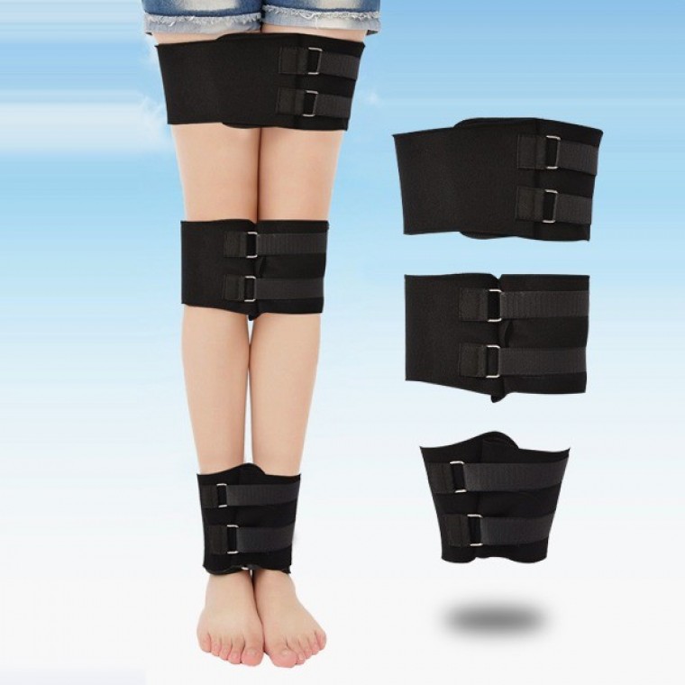 다리고정밴드 무릎패드포함 압박밴드 성인다리 휜다리 O다리 네오프렌 3중 다리고정벨트 - 메인 이미지