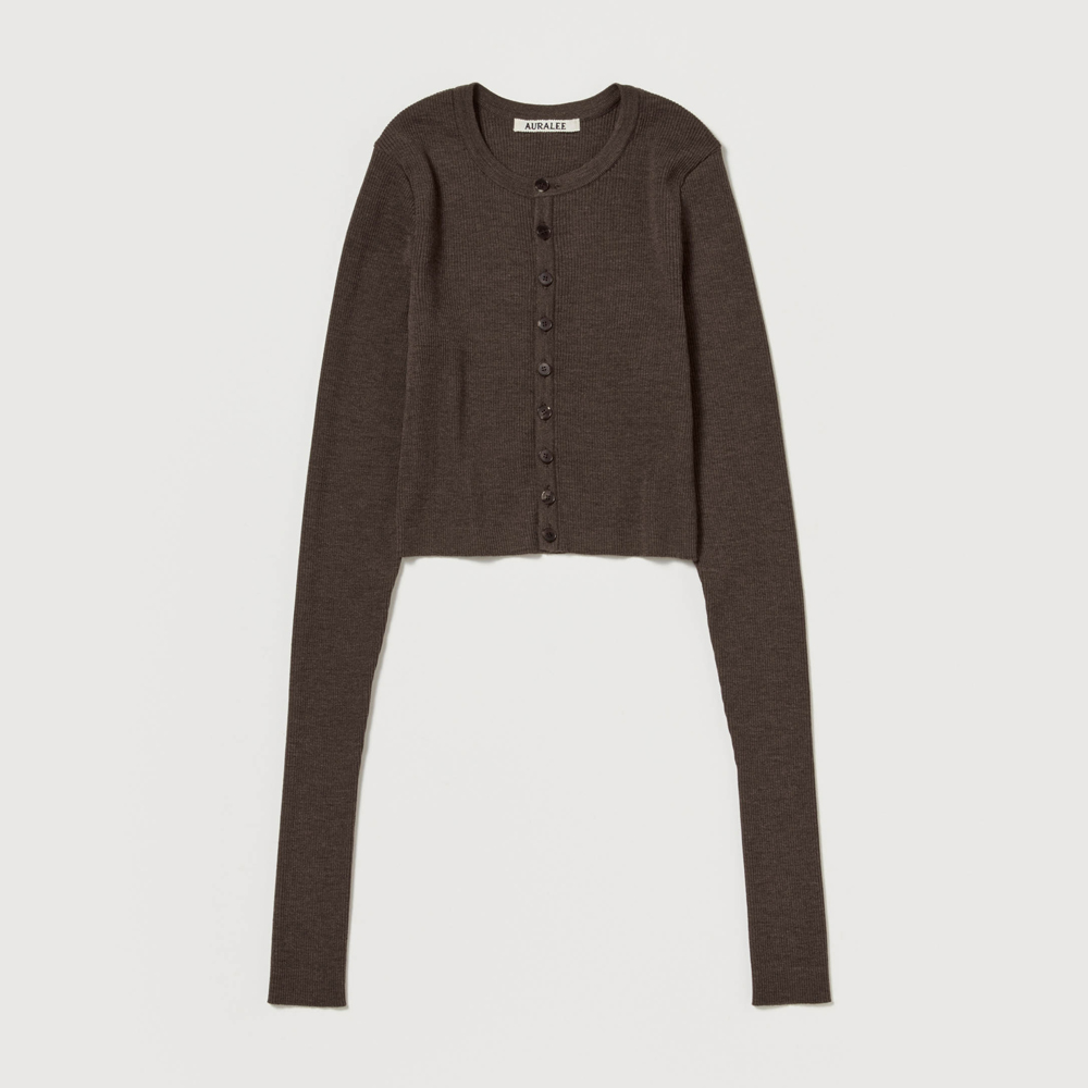 오라리 우먼즈 가디건 SUPER FINE WOOL HIGH GAUGE RIB KNIT SHORT CARDIGAN 25FW - 상세 이미지 3