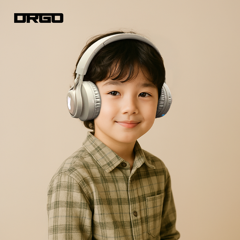 디알고 어린이안전 청력보호 키즈 무선 LED 파스텔 헤드폰 BH06CK 카키 제품 이미지