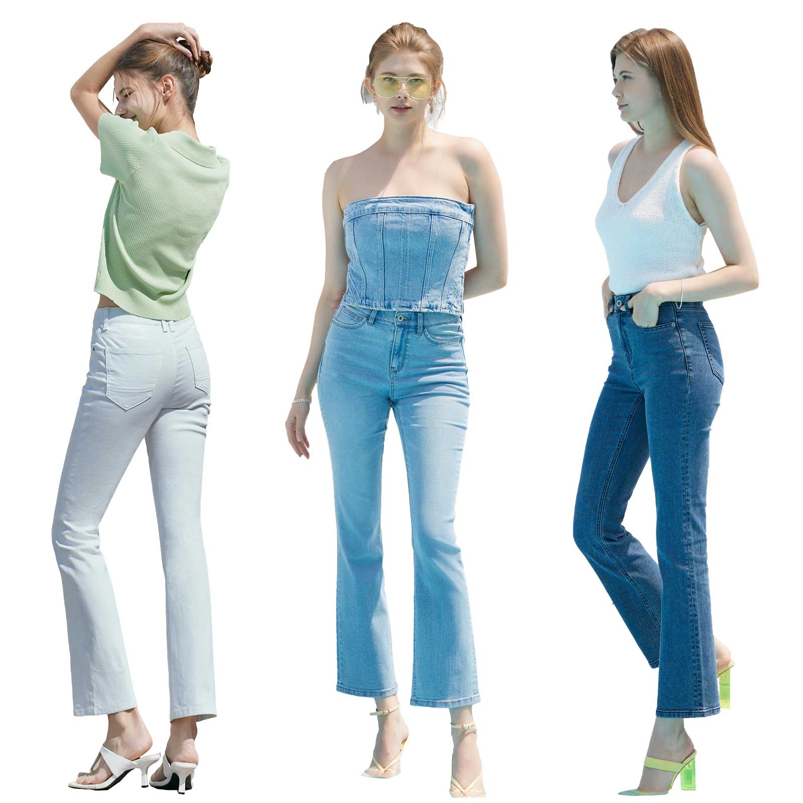 인디고랩 썸머 여성 세미 부츠컷 3종