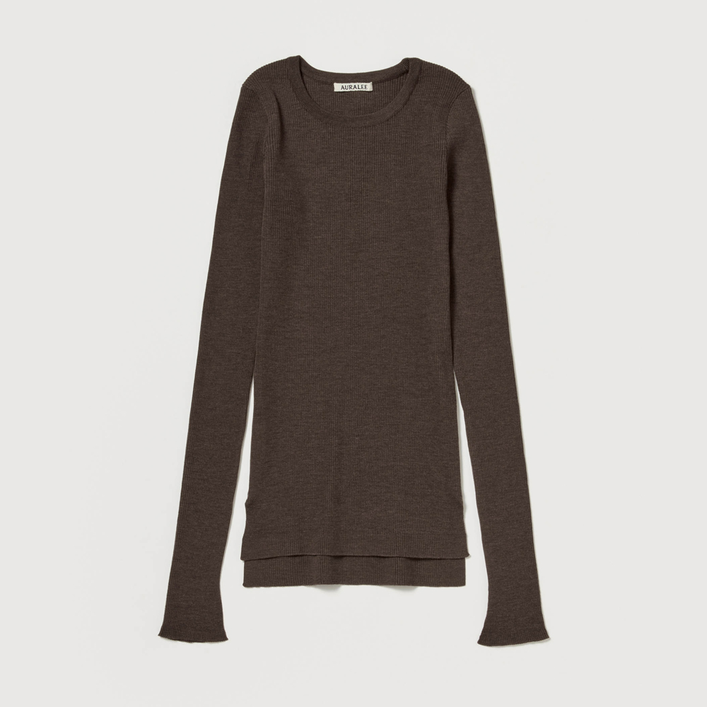 오라리 우먼즈 니트 SUPER FINE WOOL HIGH GAUGE RIB KNIT P/O 25FW - 상세 이미지 5