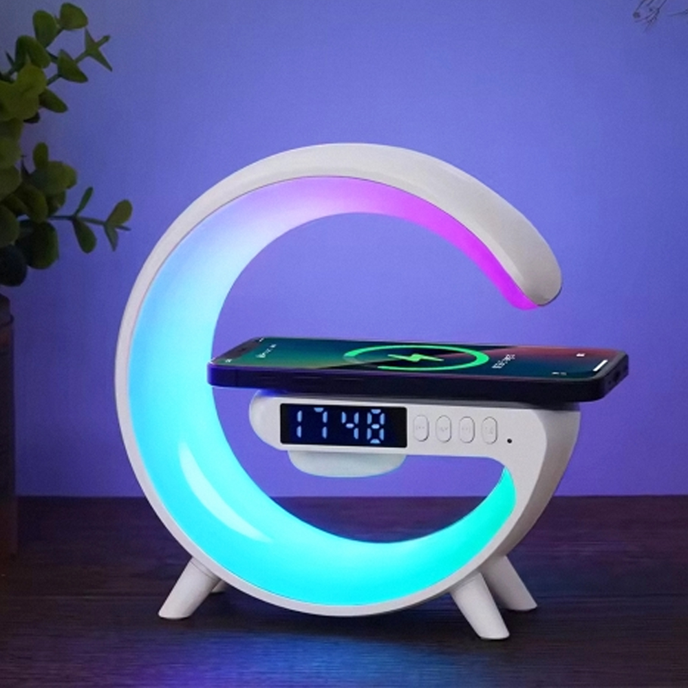 비즈 4in1 무선 충전 블루투스 스피커 LED 무드등 알람시계 - 상세 이미지 5