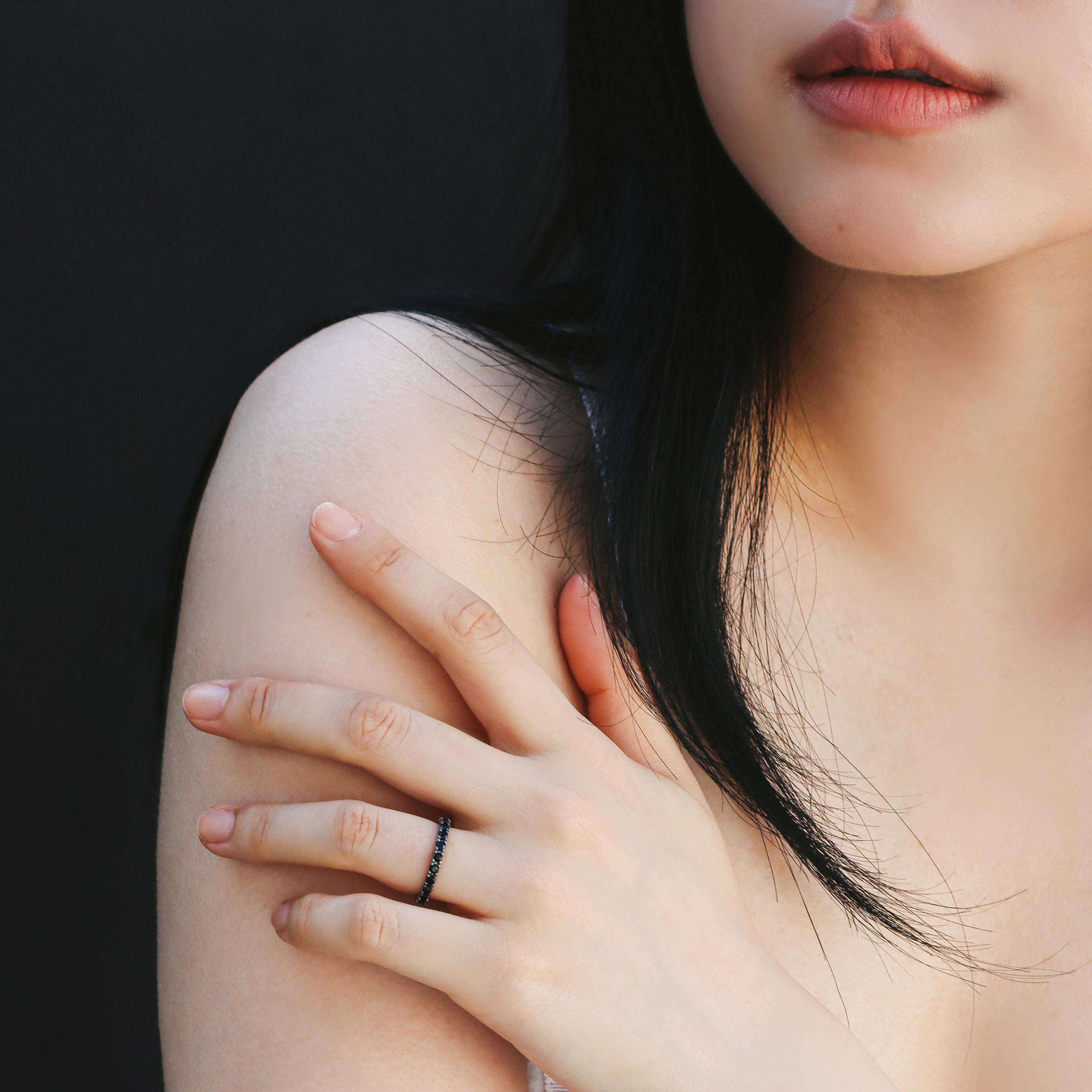 블랙 큐빅반지 2mm 이터니티 컬러 테니스반지 1부 이미지 7