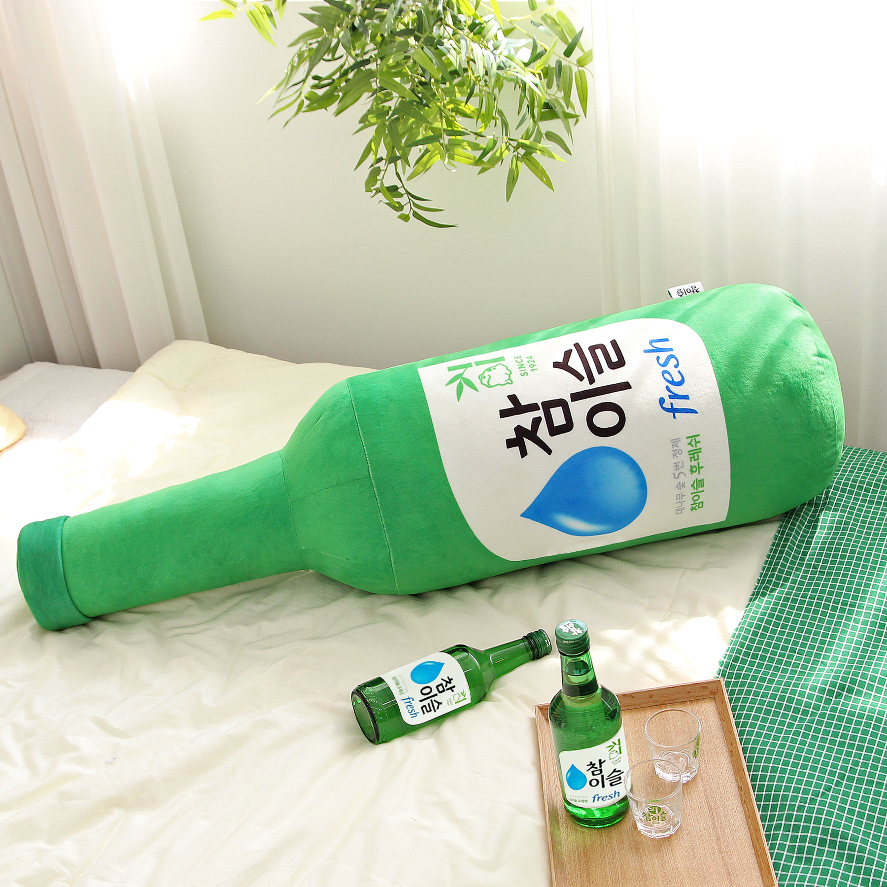 참이슬 후레쉬 소주병필로우 그린, 23x82cm - 상세 이미지 5