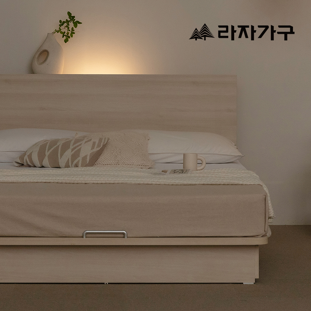라자가구 레아 LED 평상형 수납 서랍 침대 프레임 퀸 Q - 상세 이미지 2