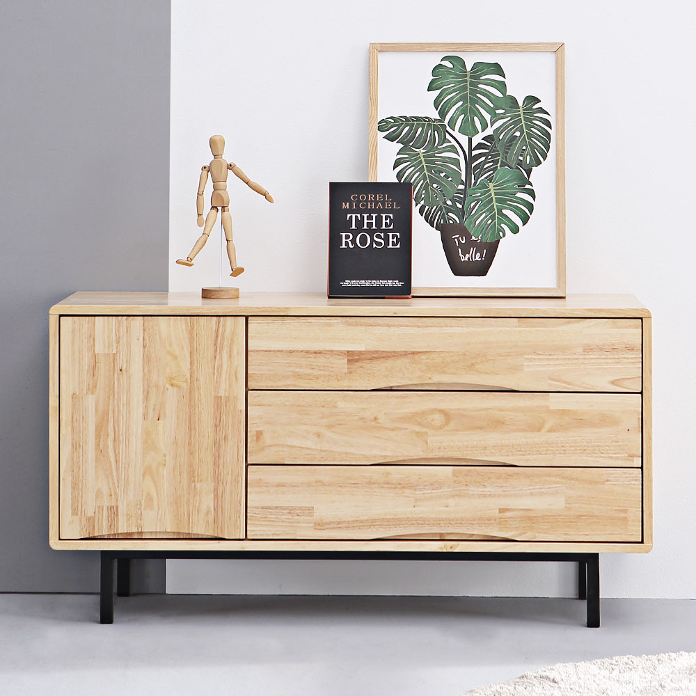 아듀 거실장 원목 티비다이 선반 TV 장식장 서랍 1200