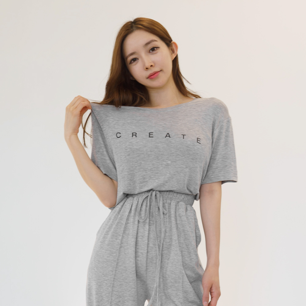 크릿여리 보들 실켓 레이온 라운드넥 반팔티셔츠 기본 롱티 이미지 6