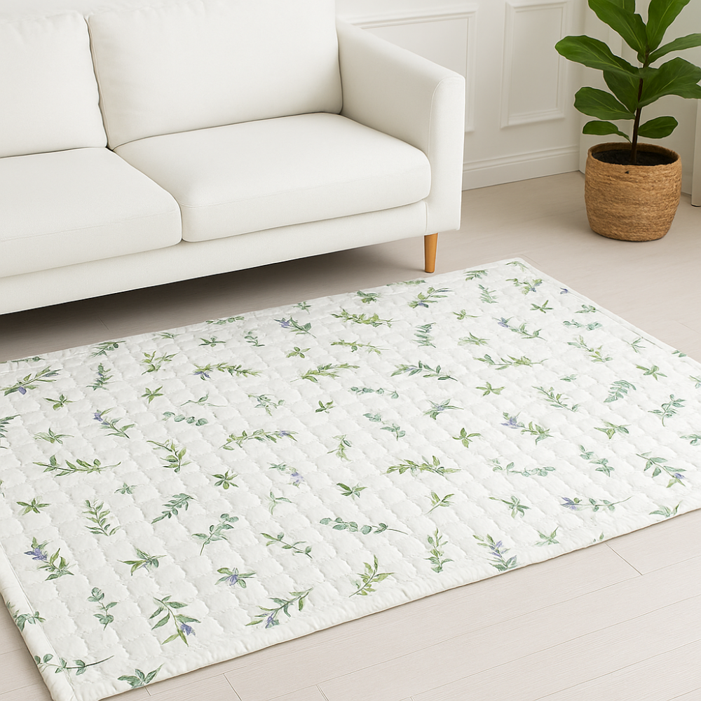 국내제작 거실 면카페트 순면 바닥 패드 내추럴 광목 150x200