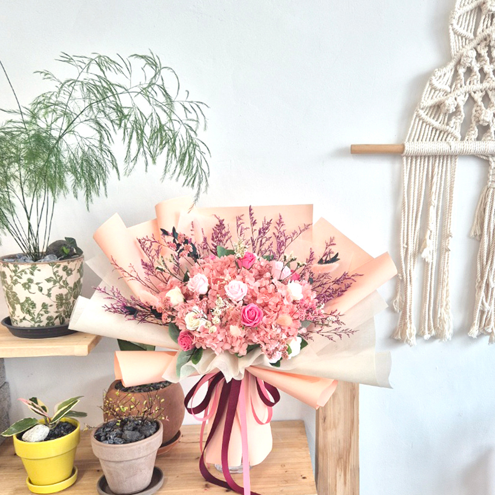 졸업식꽃다발 비누꽃 선물 졸업 꽃다발 학예회 발표회 보라장미 상세 이미지 4