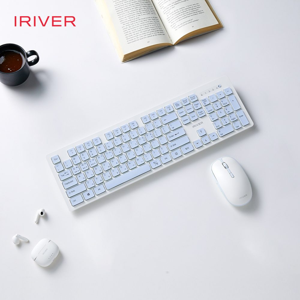 아이리버 EQwear-MVS6000 DUAL MODE 무선키보드마우스세트 화이트