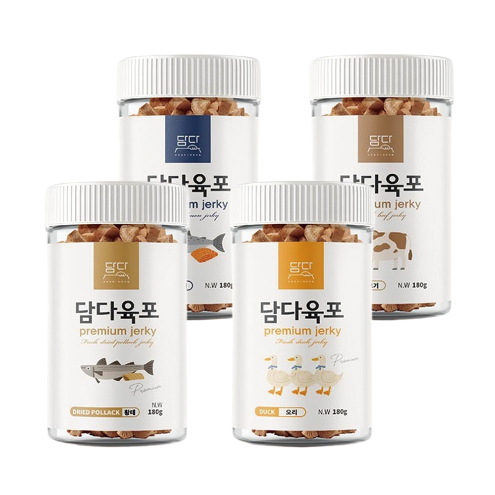 [원쁠템] 담다 강아지 육포 프리미엄 져키 2통 + 2통 - 상품 이미지