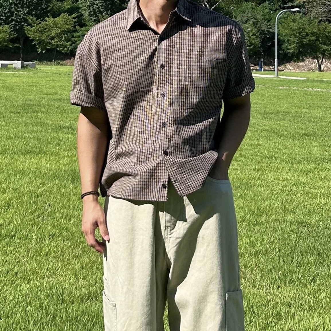 남자크롭셔츠 남자여름용남방 이미지 7