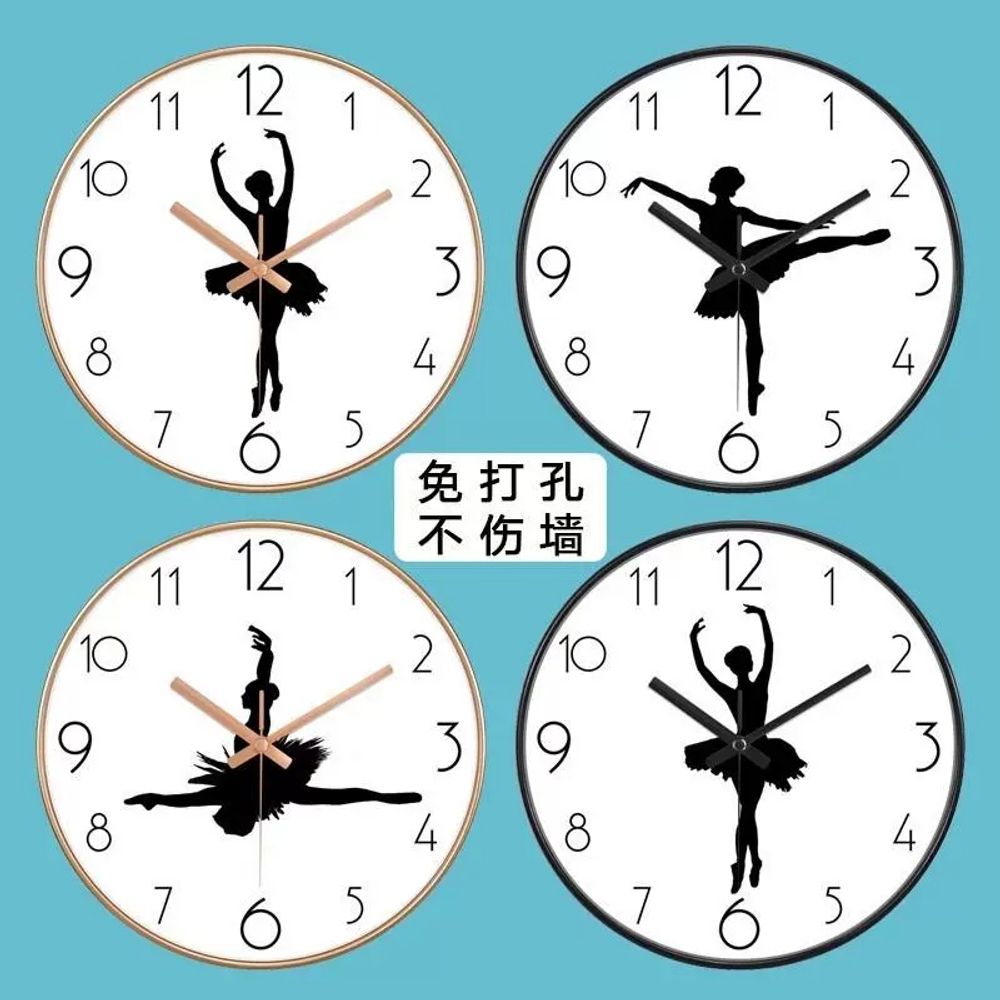 발레리나 시계 성격 발레 침실 벽시계 벽걸이 아크릴 A. A160 로즈 골드, A. 8인치 - 상세 이미지 3