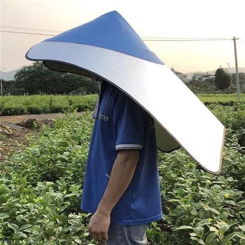돗자리모자 자외선차단 농사 작업모자 접이식 밭일 차양 B51-단층 모자 커버 70cm S 54-56cm - 상세 이미지 2