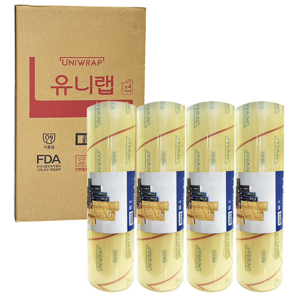 업소용 유니랩 식품포장랩 PVC 대용량 45cm x 500m 박스(4입) - 상품 이미지