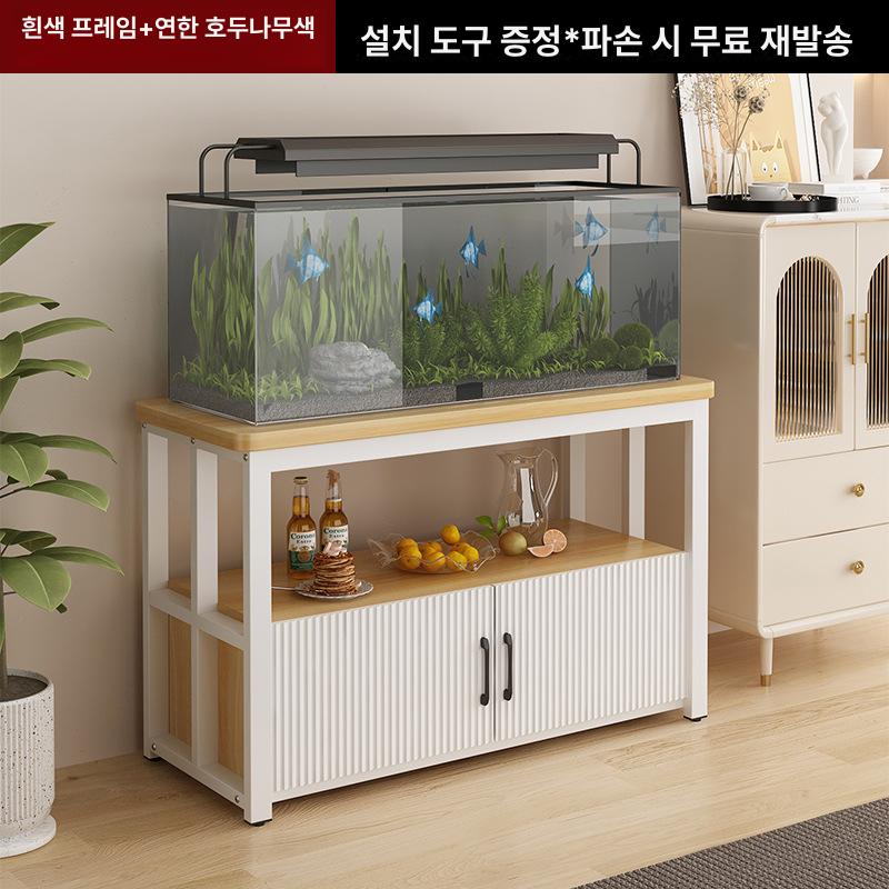 어항 받침대 다층 수납 캐비닛 세트 어항받침대 화이트+화이트 어항제외 50x30x60cm 길이x너비x높이 이미지 8