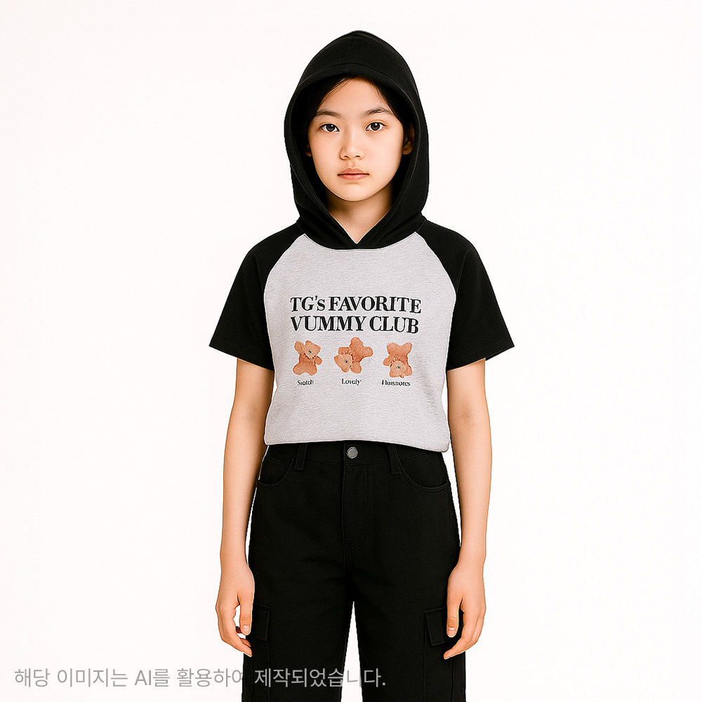 더데이걸 라그란 반팔 후드티 TGMH25301 - 상품 이미지