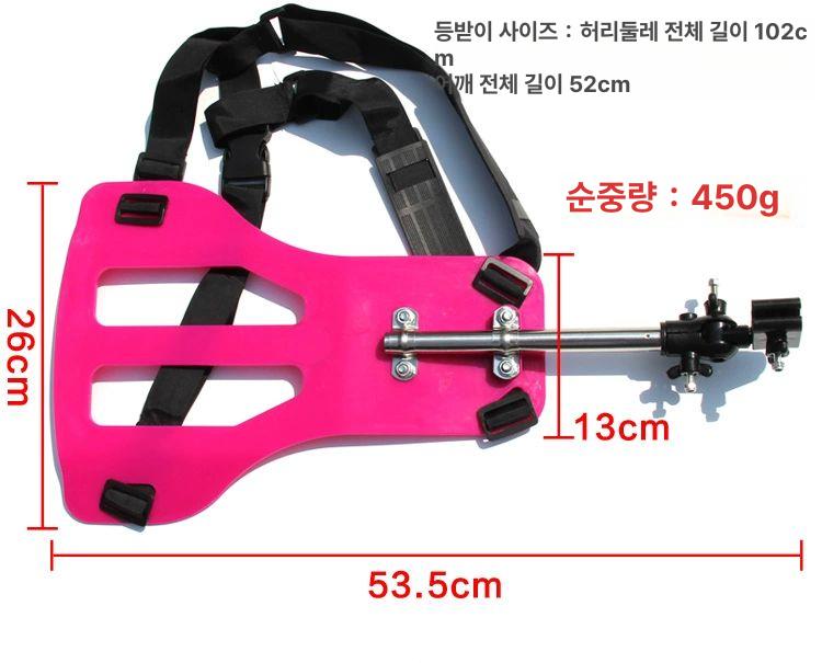 배낭 우산 차양막 자외선차단 양손자유 파라솔 경량 레드 백판 - 상세 이미지 5