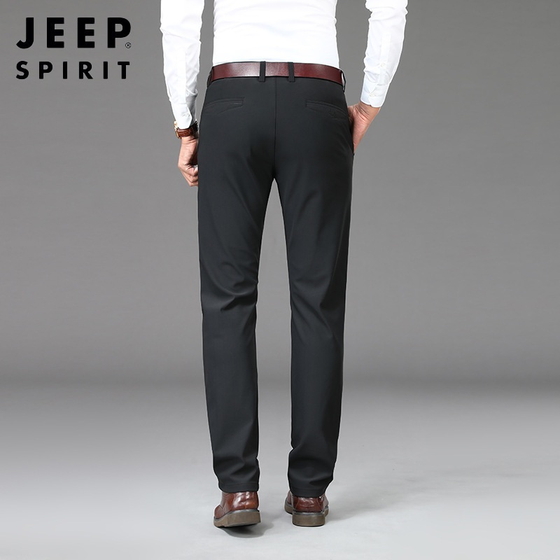 JEEP SPIRIT 봄 가을 남성 스트레이트 캐주얼 바지 일자핏 정장 팬츠 - 상세 이미지 4