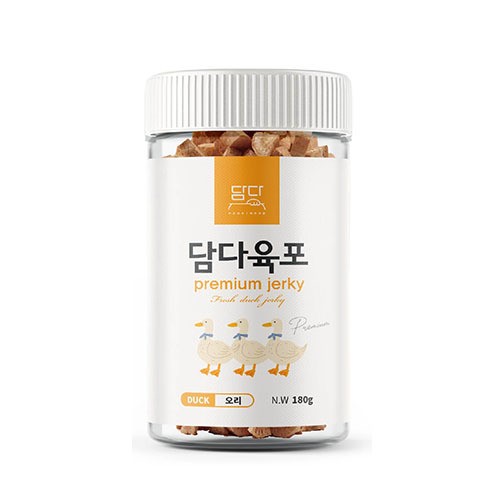 강아지 간식 져키 큐브 애견 육포 오메가3 훈련용 오리 - 메인 이미지