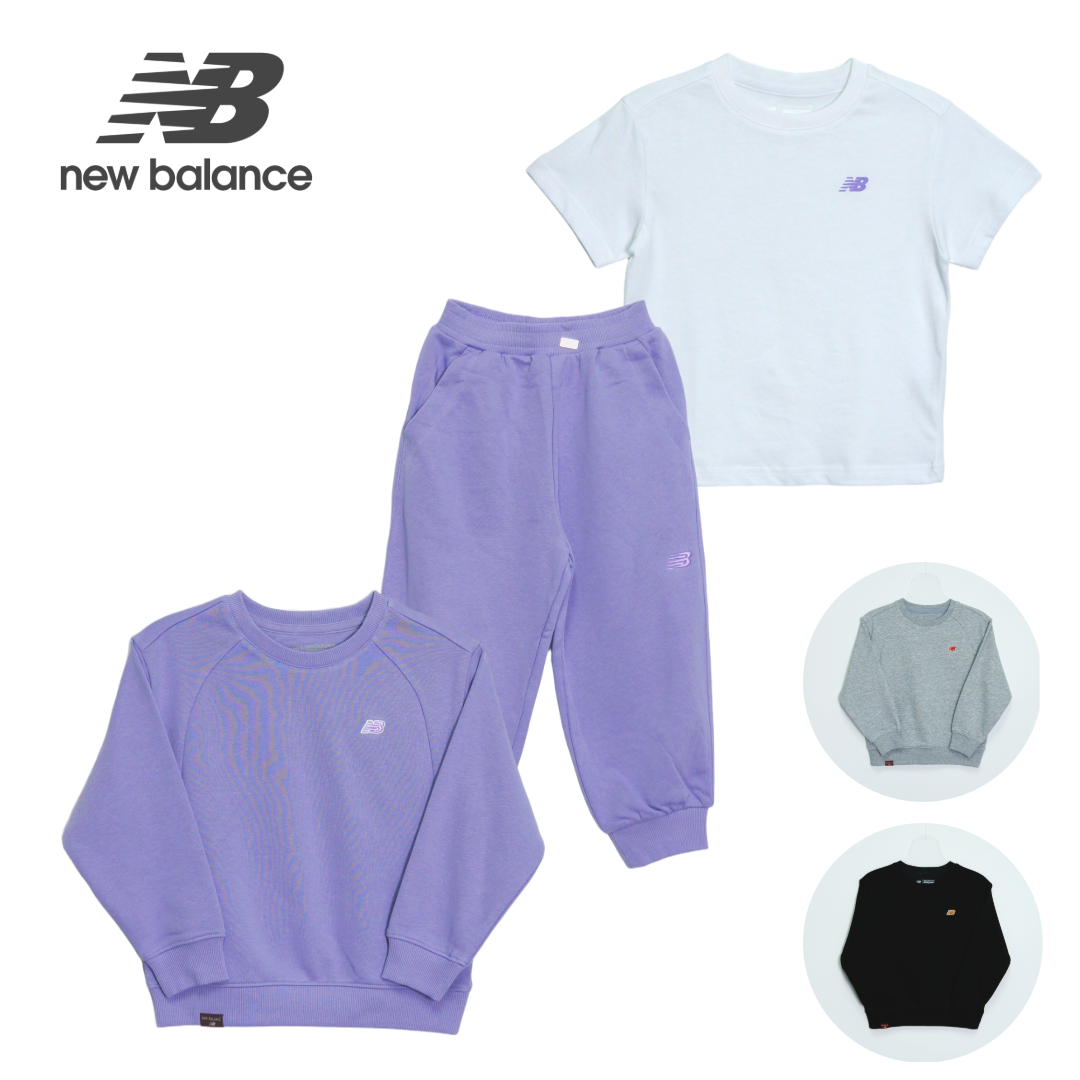 뉴발란스 키즈 라운드 스웨트 셋업 남아 여아 긴팔 반팔 긴바지 상하의세트 셋업