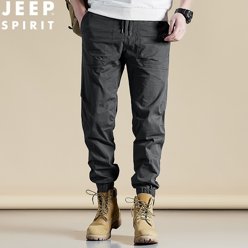 JEEP SPIRIT 봄 여름 작업복 바지 남성 스포츠 캐주얼 조거팬츠 - 상세 이미지 2