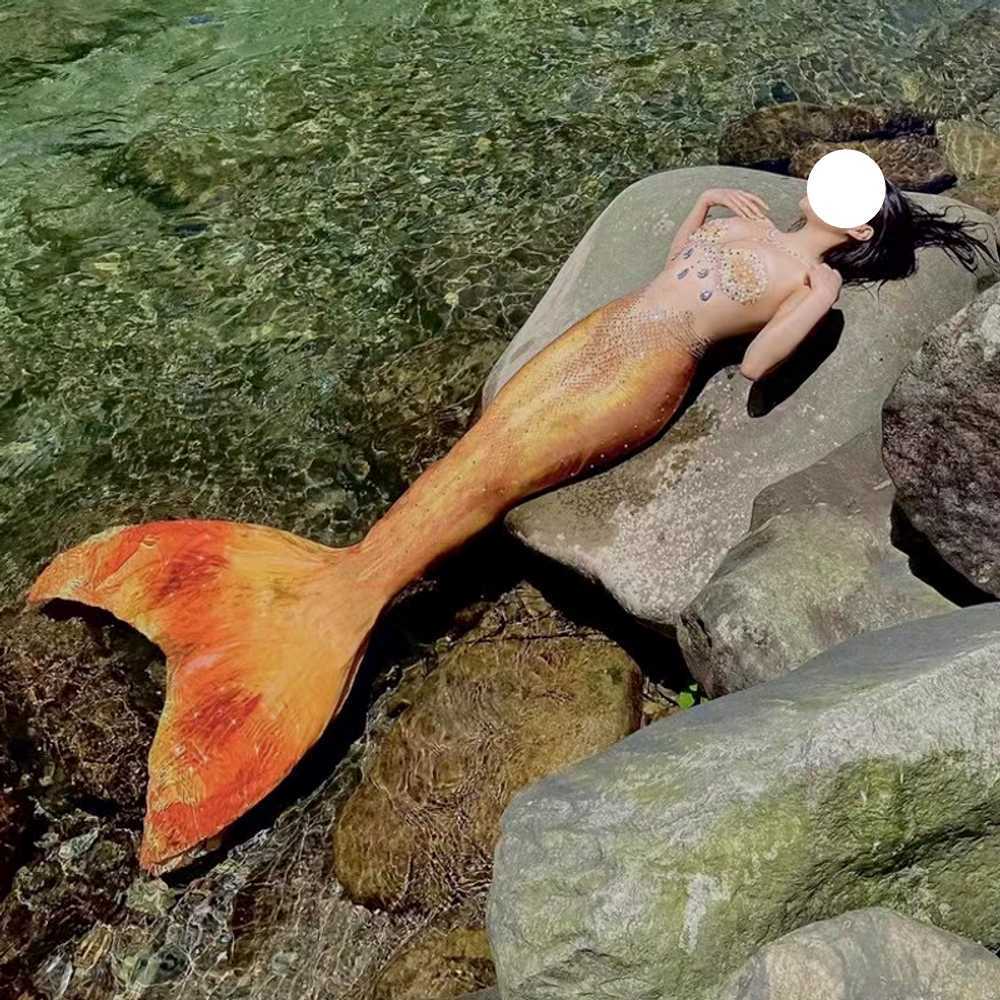 촬영용 인어공주 꼬리 지느러미 코스튬 컨셉 촬영 블루 - 상품 이미지