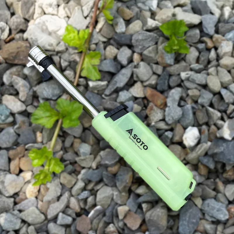 소토 슬라이드 가스 토치 ST-487 LU 루미너스 캠핑 휴대용 방풍 라이터 부탄 충전