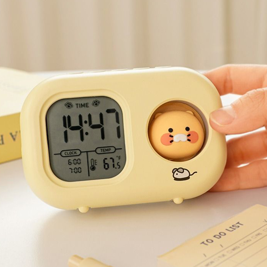 춘식이 무소음 미니 탁상시계 무드등 카카오 프렌즈 캐릭터 디지털 전자시계