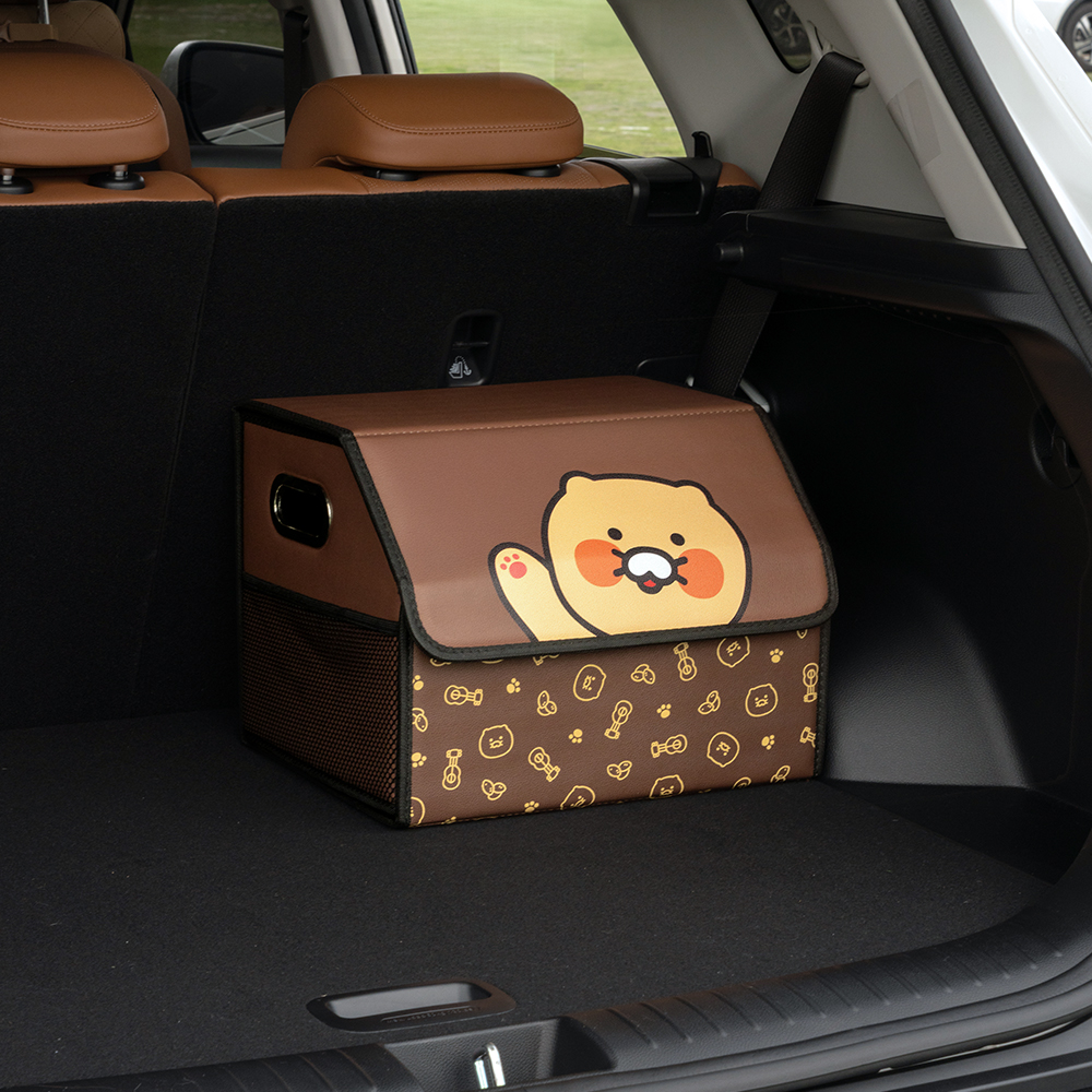[슈퍼적립]카카오프렌즈 춘식이 클리어 차량용 트렁크 보관함 트렁크 정리함 대용량 접이식 보관함 (소형) - 상품 이미지