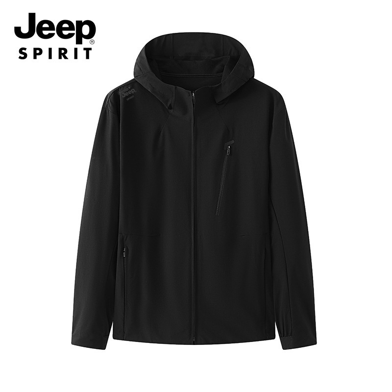JEEP SPIRIT 가을 남성용 아웃도어 후드 재킷 방수 방오성 등산바람막이 - 상세 이미지 3