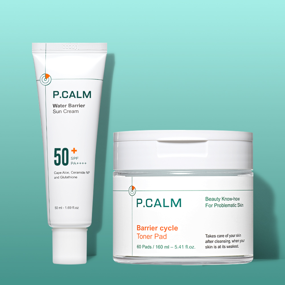 [사춘기피부2종세트] 피캄 베리어사이클 토너패드 60매 + 워터베리어 선크림 50ml / 모공 트러블케어 비건패드 각질케어 진정 수분선크림 제품 이미지