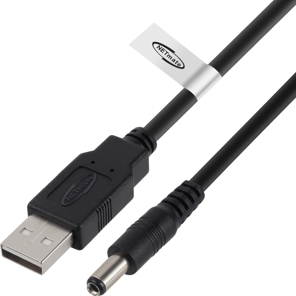 강원전자 넷메이트 5.5 X 2.1 USB 전원 케이블 (0.5W/블랙) 1.5m, 1개 - 상세 이미지 2