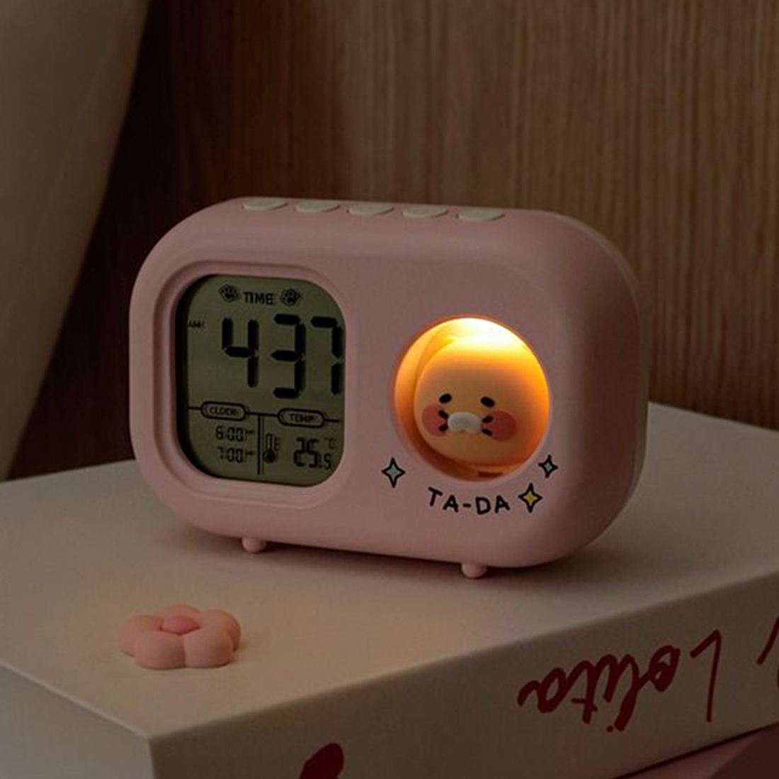 춘식이 무소음 미니 탁상시계 무드등 카카오 프렌즈 캐릭터 디지털 전자시계