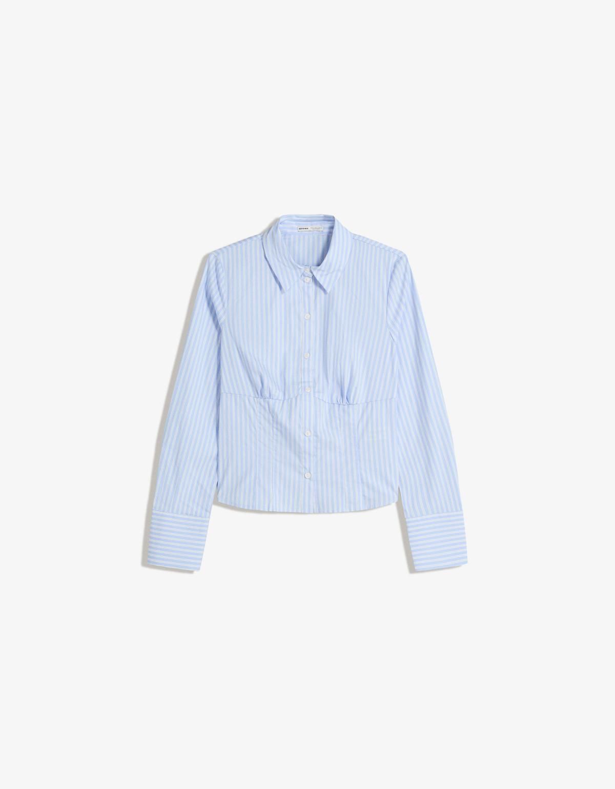 버쉬카 테일러드핏 스트라이프 다트 셔츠 6265/710 LIGHT BLUE - 상세 이미지 3