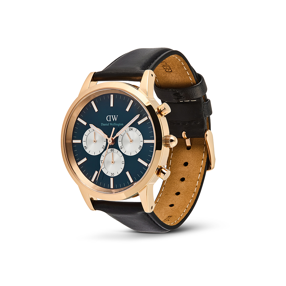다니엘 웰링턴 ICONIC CHRONOGRAPH 데일리 남성 크로노그래프 가죽시계 로즈골드 - 상세 이미지 3