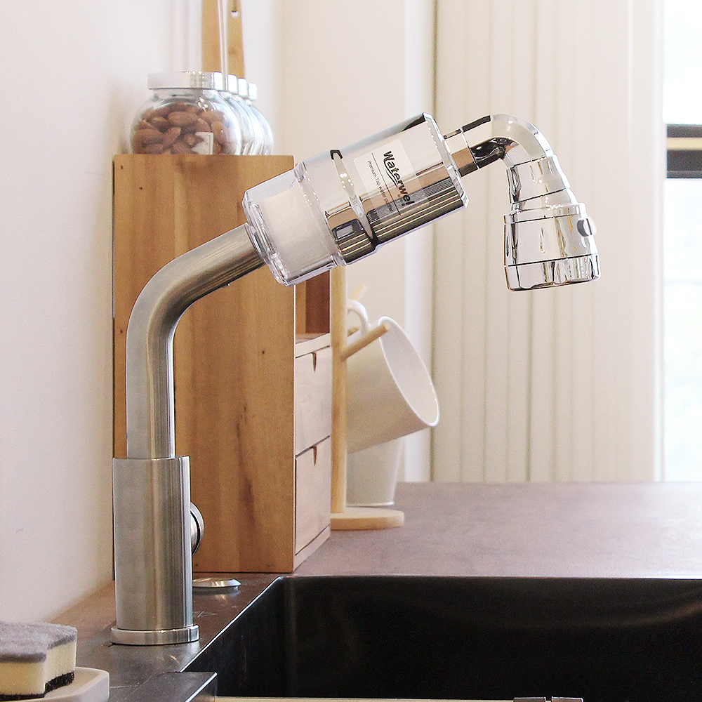 [4개월세트] 워터웰 싱크대 주방 수전 필터 자바라 PF-100멀티헤드 녹물 잔류염소 제거