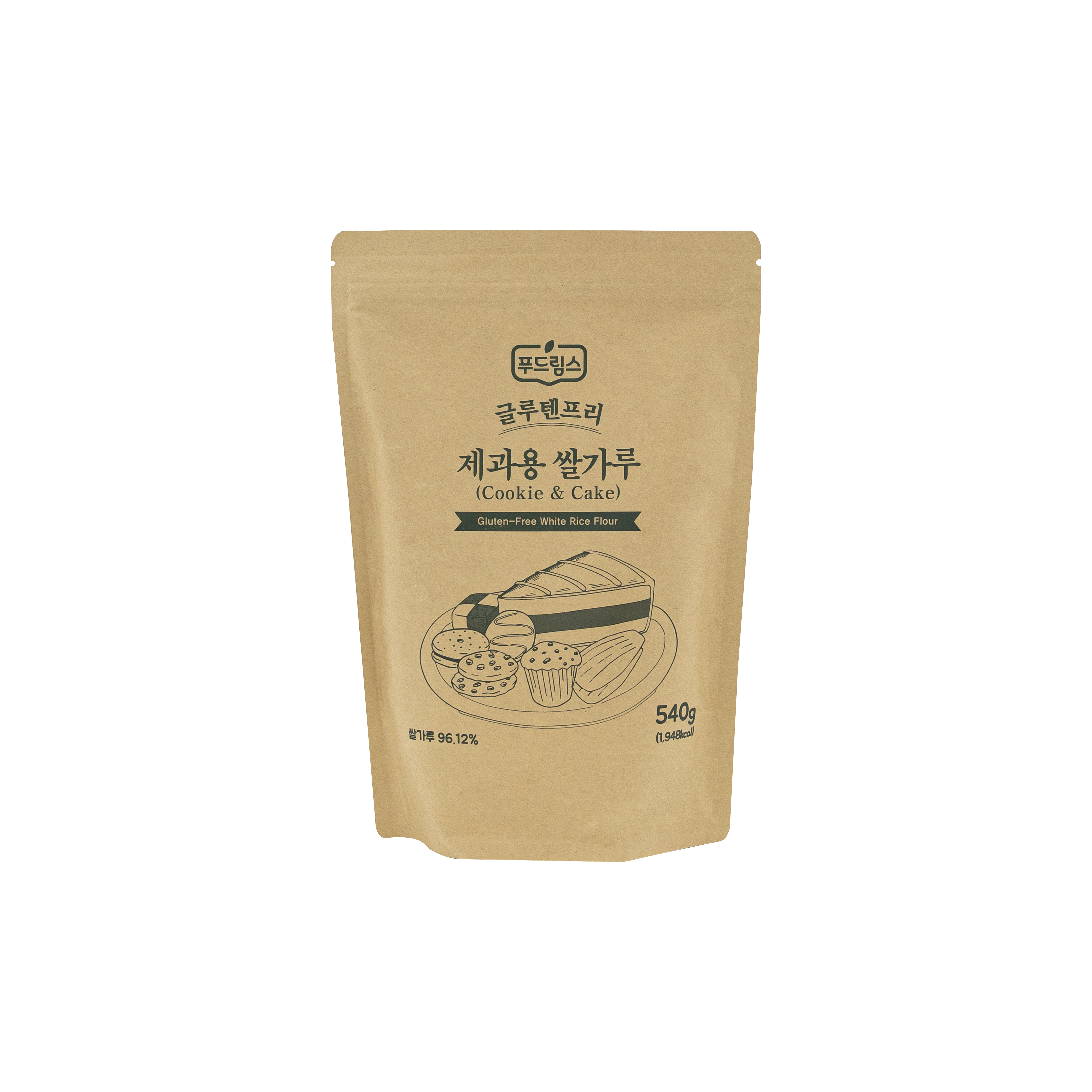 [글루텐프리] Glutenfree 푸드림스 제과용쌀가루, 밀가루대체 540g, 1개 - 상품 이미지