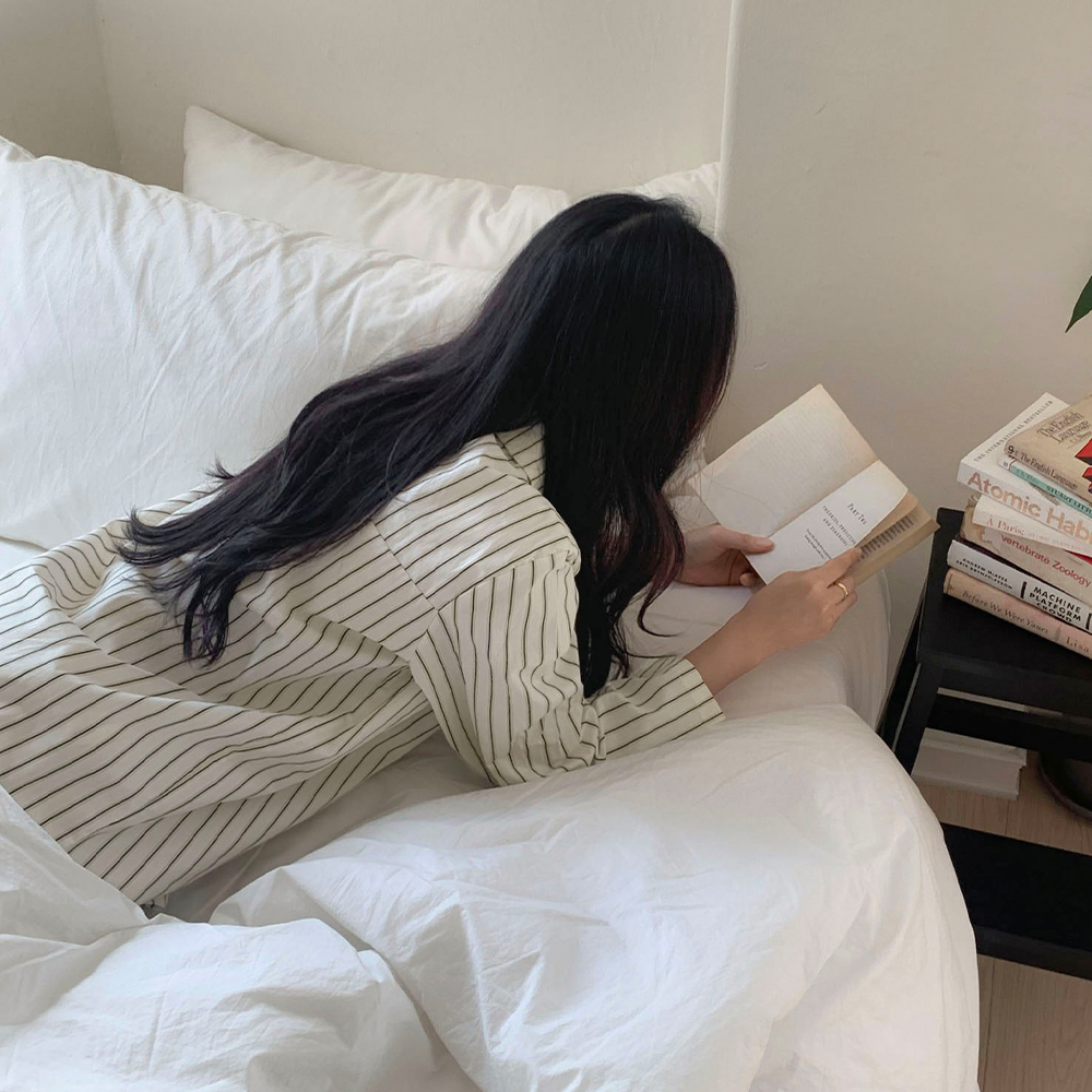 마티니 스트라이프 긴팔 커플파자마 남녀공용 잠옷세트 1color - 상세 이미지 4