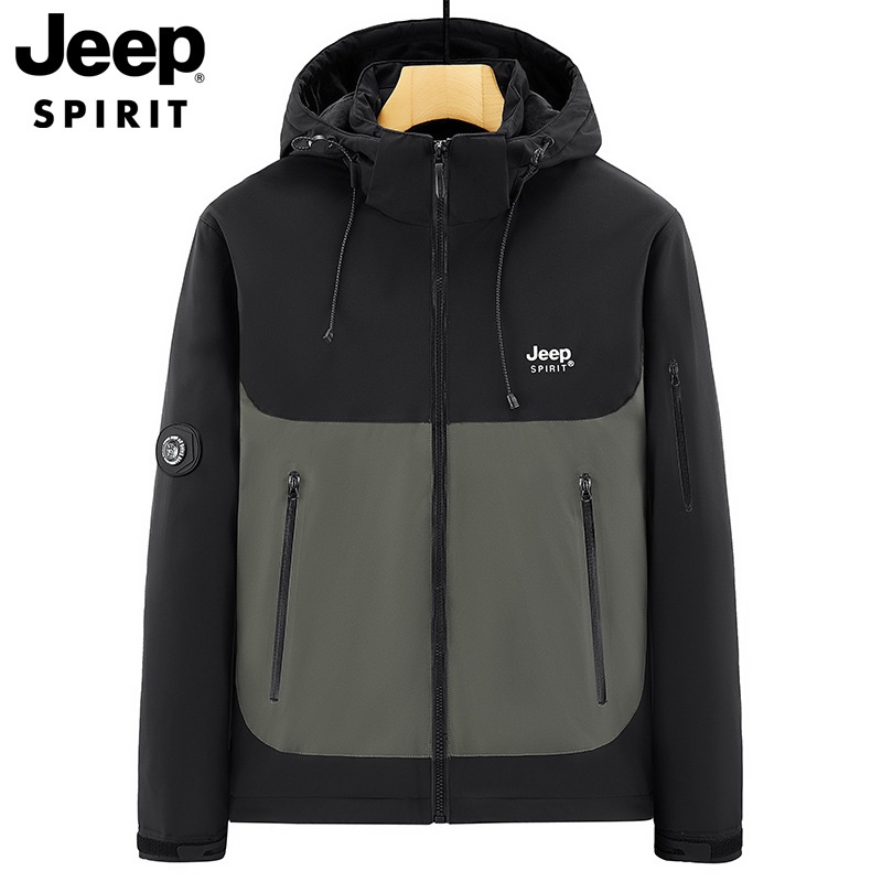 JEEP SPIRIT가을 겨울 남성 기능성 바람막이 플리스 재킷 방풍 방한 후드자켓 - 상세 이미지 2